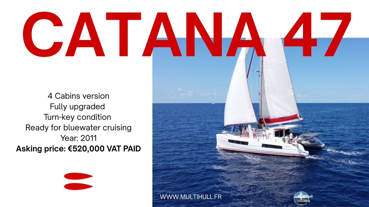 multihullmgr's tweet image. For Sale Catana 47 more information multihull.fr #multihull #multihullmanager #brokerage #boatforsale