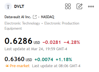 UMiLiveOfficial's tweet image. 🔥 Today's Recommendation: $DVLT

Datavault AI, Inc. is dedicated to providing AI-driven data experiences, asset valuation, and monetization services in the Web 3.0 environment.

Strong short-term breakout, bullish signal.