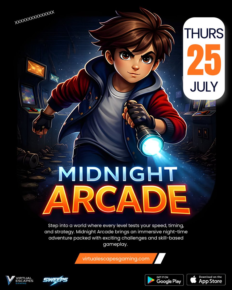 official_sweeps's tweet image. 🌙 When the clock strikes midnight, the arcade awakens.
Where every level challenges your reflexes, timing, and skill. 
🎮 Coming soon on Sweeps
 📅 Launching July 25, 2026
#MidnightArcade #Sweeps #SkillBasedGaming #MobileArcade #GameLaunch #ComingSoon