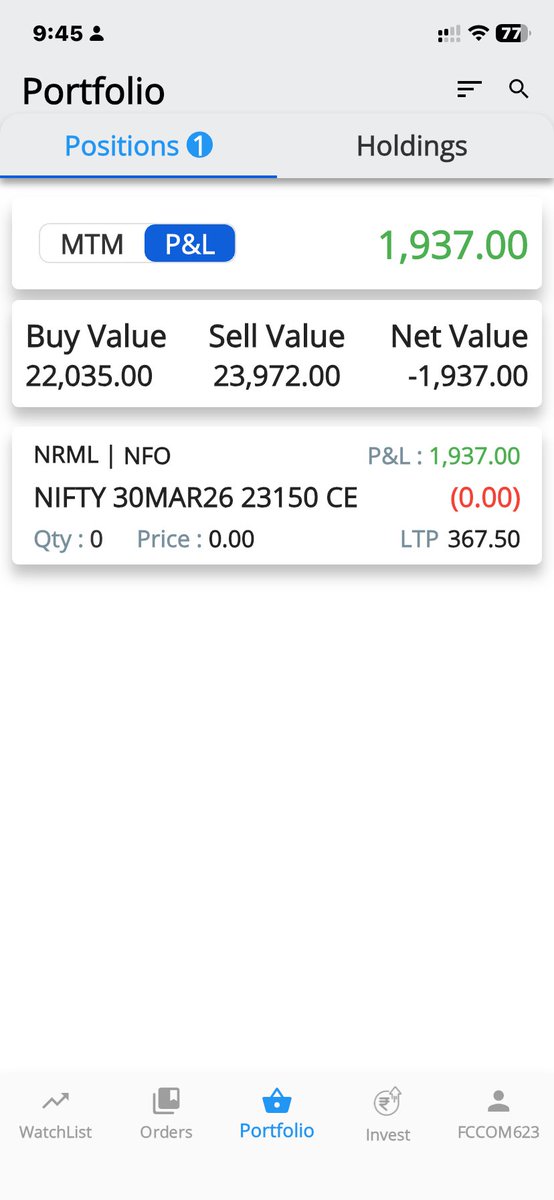 SkiAutomations's tweet photo. @StockMarket1986 Capital 30k . Today P&amp;L https://t.co/cSasRpN2NL