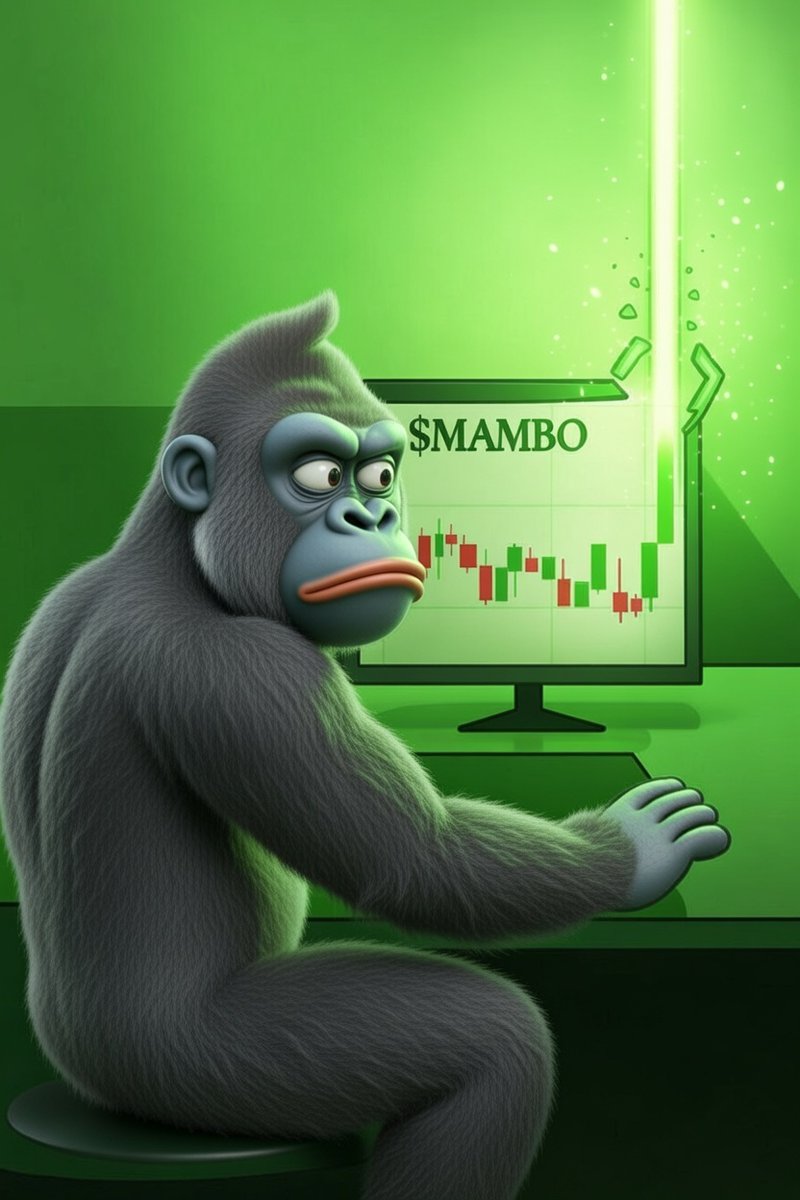 🦍💻 **CHART IS COOKED** — $MAMBO just went FULL PARABOLIC!    

This alpha gorilla is locked in at the desk, eyes glued to the screen as the green candles explode through the roof 🔥    

No more side-eye… he’s about to swing the whole jungle to the moon 🌕    

Ape in NOW or