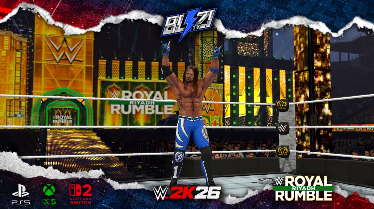 BliziTV's tweet image. 🚨 NEW UPLOAD ON #WWE2K26 COMMUNITY CREATIONS ! 

🇸🇦 #RoyalRumble ‘26 Arena (MOST ACCURATE)

➡️ Available now on PS5, XBox Series X/S &amp;amp; Nintendo Switch 2 in « Show » &amp;amp; « Arena » sections ! 

🔎 Search Tags : BliziTV - RoyalRumble - RumbleRiyadh2026

ENJOY ‼️

#SaudiArabia #WWERaw