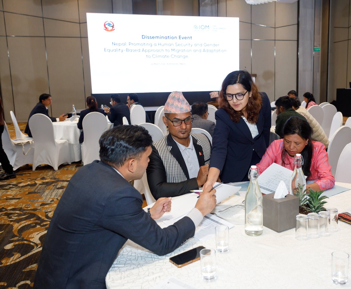 IOMnepal's tweet photo. Thank you #GoN and all stakeholders associated with the project “Nepal: Promoting a Human Security and Gender Equality-Based Approach to Migration and Adaptation to Climate Change” for your support. Climate mobility is a priority for IOM. #MECCNexus #ClimateMobility #IOMDevFund https://t.co/P7WBemsaRF