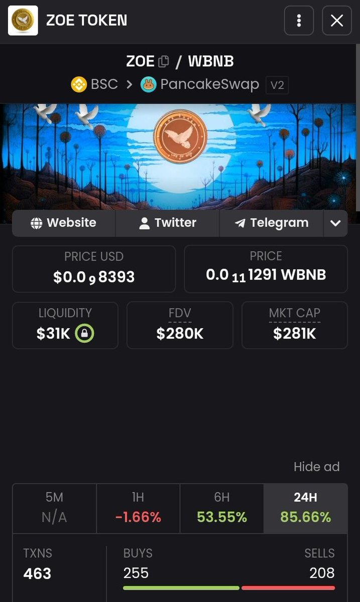 sirFred901's tweet photo. $280k+ smatched. 
Bag and hold, you are still early.

$Zoe next stop is 1m mc, then $100m will be like the dream of the night.

MAY THE LORD GIVE YOU INSIGHT. https://t.co/JndWCOj2L3