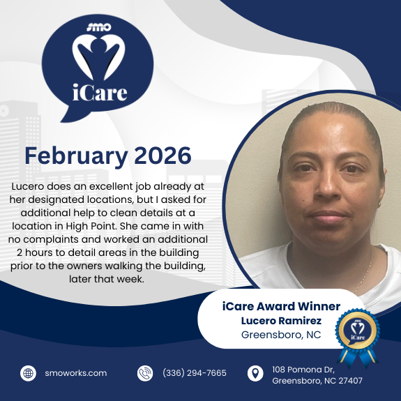smoworks's tweet photo. 💙 Lucero consistently and her work ethic sets the standard! SMO is thankful to have her on the team!
👉 Read more: https://t.co/agvq6KtzYr
#smoworks  #smoiCareAwards #CleanWithPurpose #janitorialservices https://t.co/09VRi1iQPZ