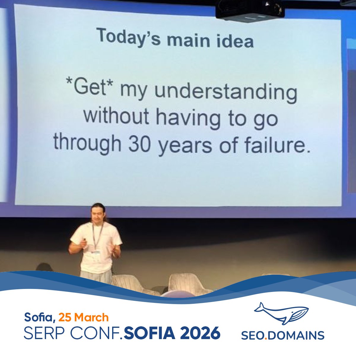 SEOdotDomains's tweet photo. Live at #SERPConf Sofia 2026. ๐ฅ
AI is the new OS, but authority still dictates who wins. @Karakehayov just hit the stage with "SEO with a Stone Age Brain" breaking down human cognitive limits in search.
Find https://t.co/eG3EUiJh6D to talk scale. ๐
https://t.co/gjvmxpuD2i ๐ https://t.co/VhODAVy6Y8