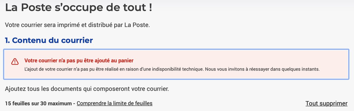 jeromeperelman's tweet photo. @GroupeLaPoste allo allo, il y a quelqu'un chez vous qui peut résoudre ce problème ? depuis ce matin impossible d'utiliser le service ! https://t.co/ME9xva6E2F