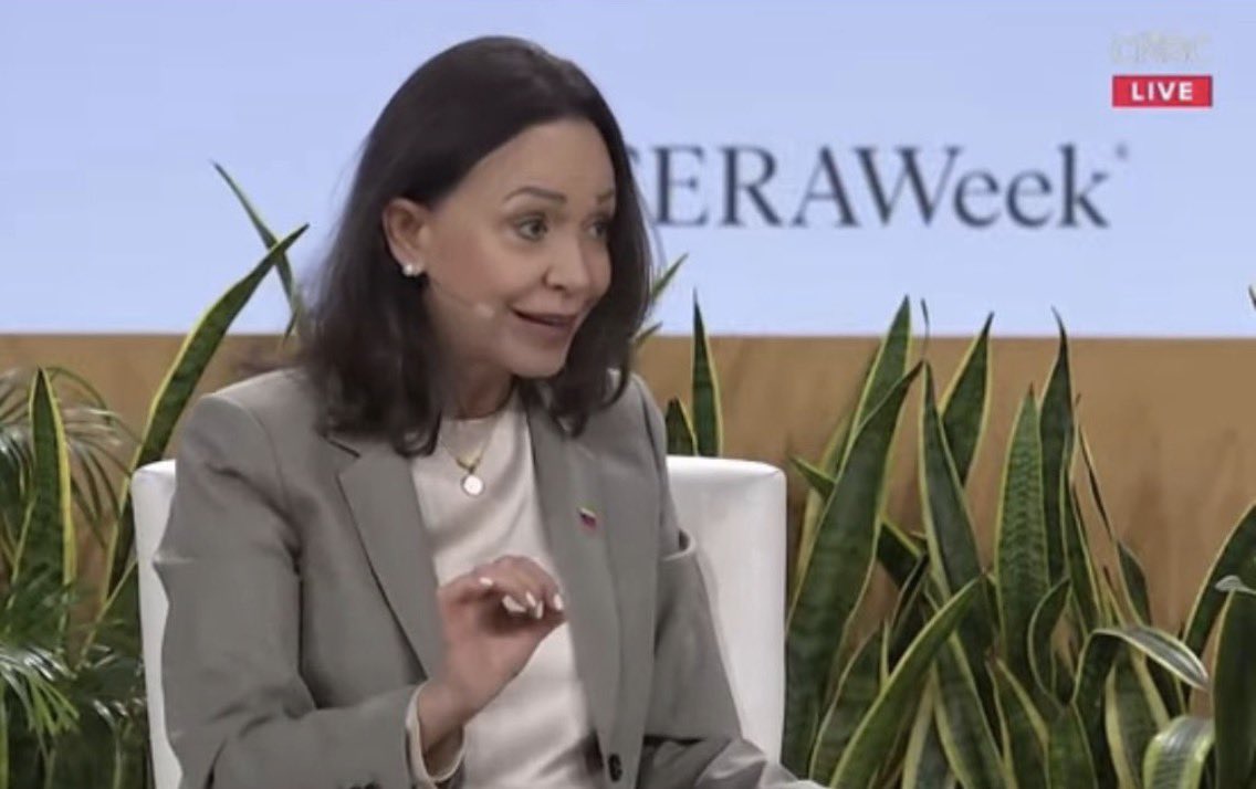 La constante participación de <a href="/MariaCorinaYA/">María Corina Machado</a> en n foros internacionales, su permanente presencia en eventos que redefinen la política y la inversión global…los desespera! Esa es la explicación de la conversación informal que sostendrá Delsy Rodríguez, vía plataforma, en n un