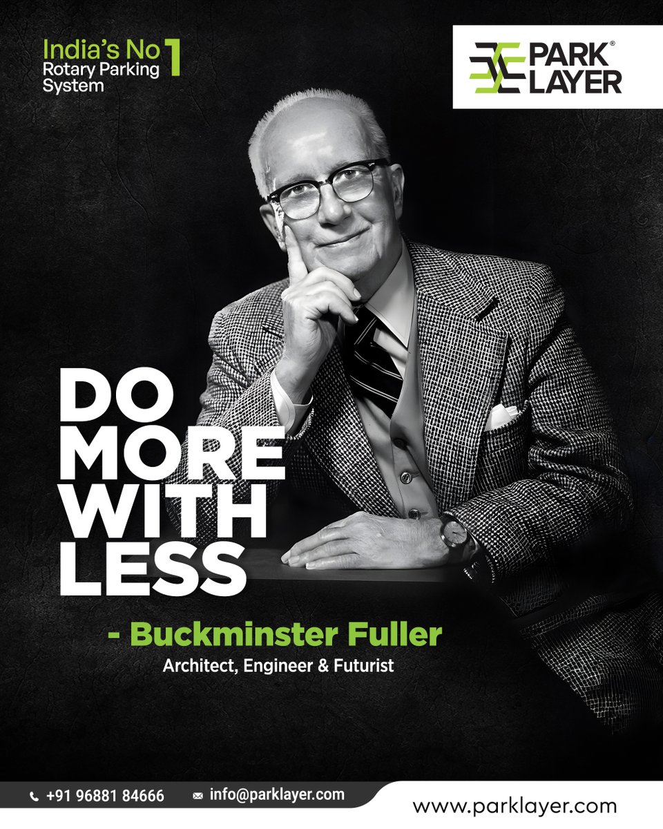 LayerPark41245's tweet photo. Buckminster Fuller spent his life proving that the smartest solution is always the most efficient one. Not bigger. 

#NO1RotaryParkingSystem #DoMoreWithLess #BuckminsterFuller #InnovationMindset #ThinkSmart #Efficiency #FutureThinking #ParkLayer https://t.co/NIAbTRSDhx