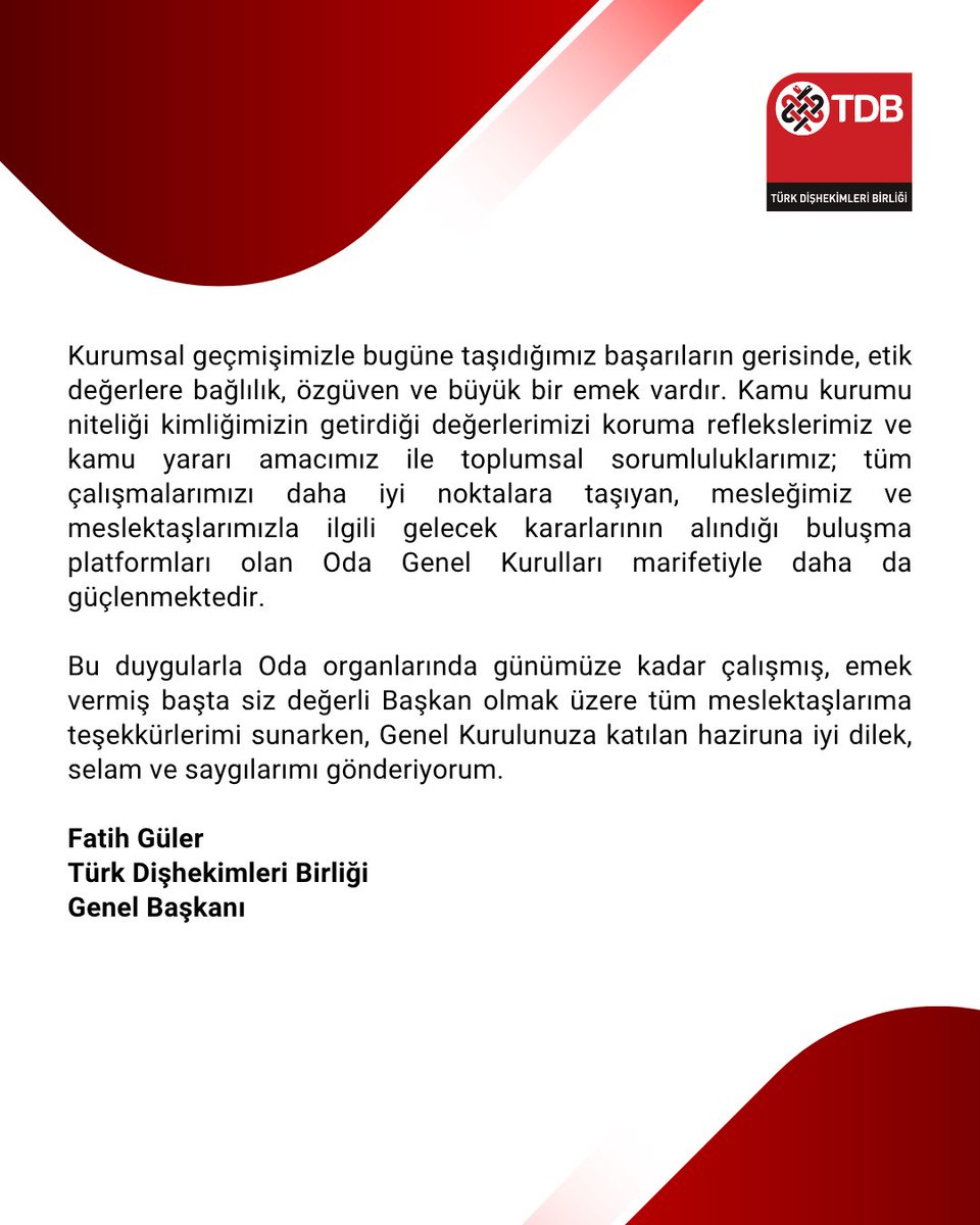 Türk Dişhekimleri Birliği tweet media