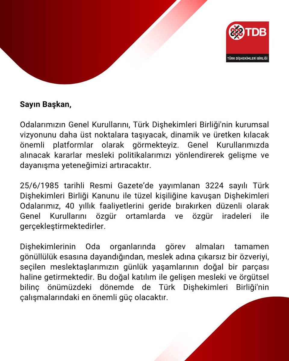 Türk Dişhekimleri Birliği tweet media