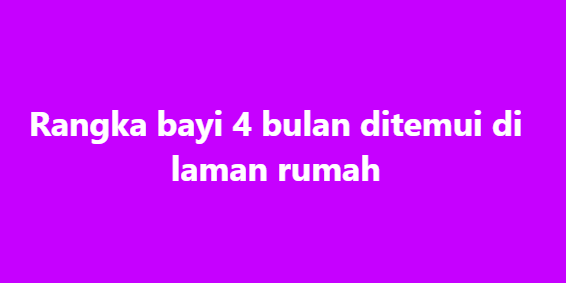 SinarOnline's tweet photo. Rangka bayi 4 bulan ditemui di laman rumah

Dalam keghairahan umat Islam merayakan Aidilfitri digemparkan kes penemuan rangka bayi.

Artikel: https://t.co/ePNCc1HUWZ

#sinarharian #beritaterkini #rangka