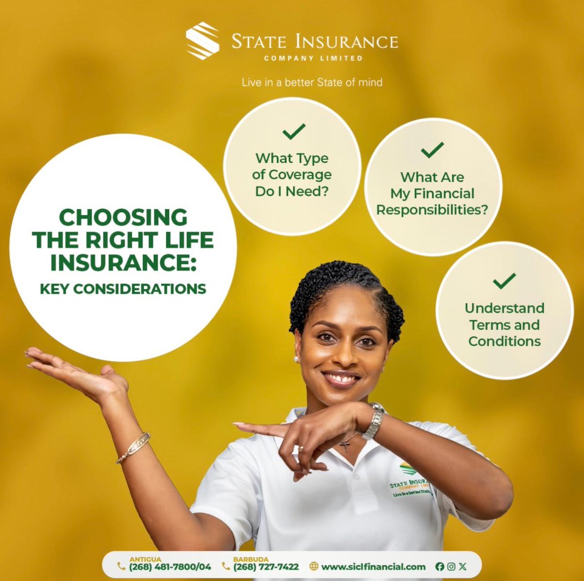 stateInsurancec's tweet image. Are you updating your current policy or considering new coverage? It’s essential to evaluate your needs first. ✅

Visit any of our branches on Redcliffe Street, Ebenezer, or in Barbuda to speak with one of our experts today! 📍🇦🇬

#SICL #LifeInsurance #InsuranceMatters