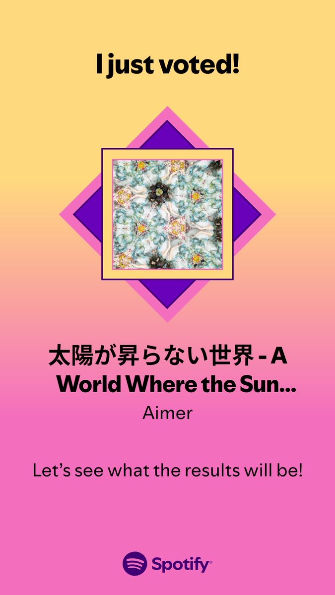 I just voted to help decide the MUSIC AWARDS JAPAN Best of Listeners' Choice: Japanese Song. Check out this playlist and join me in the vote.

#SpotifyxMAJ  open.spotify.com/playlist/37i9d…