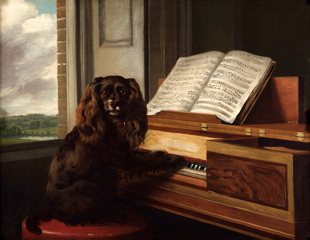 フィリップ・レナグル『並外れた音楽の才能を持つ犬の肖像』1805年   ポール・メロン・コレクション
