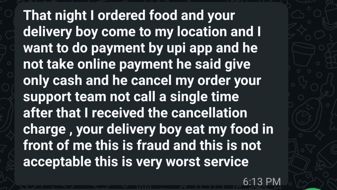50zuz50's tweet photo. @SwiggyCares
@Swiggy @instamart_it  That night I ordered food and your delivery boy come to my location and I want to do payment by upi app and he not take online payment he said give only cash and he cancel my order your support team not call a single time see more... https://t.co/JIuc510muQ