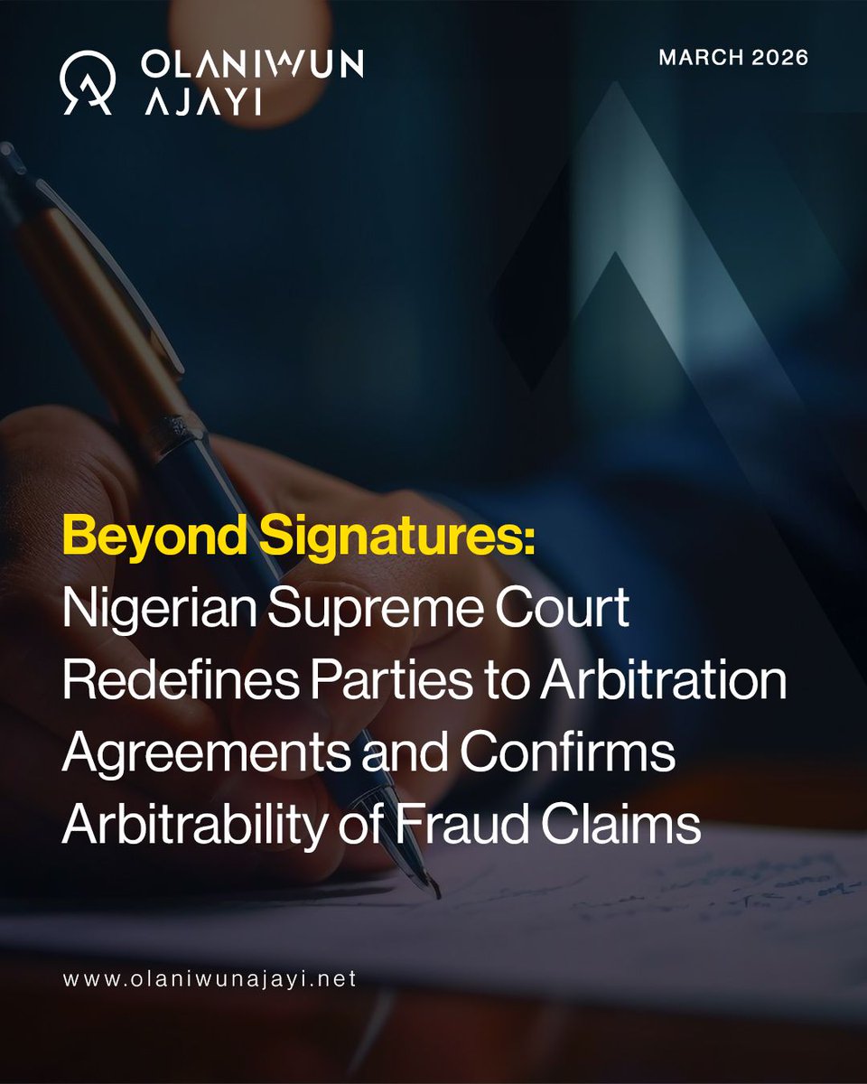 OlaniwunAjayiLP's tweet photo. The Nigerian Supreme Court in Emerging Markets Telecommunications Services Ltd v. Afdin Ventures Limited &amp; 6 Ors. 

Read our full analysis of the decision here: https://t.co/9vSnfG23rL

#OlaniwunAjayiLP #ArbitrationAgreements #InternationalArbitration #Fraud #Misrepresentation https://t.co/UKhpiXRB0q