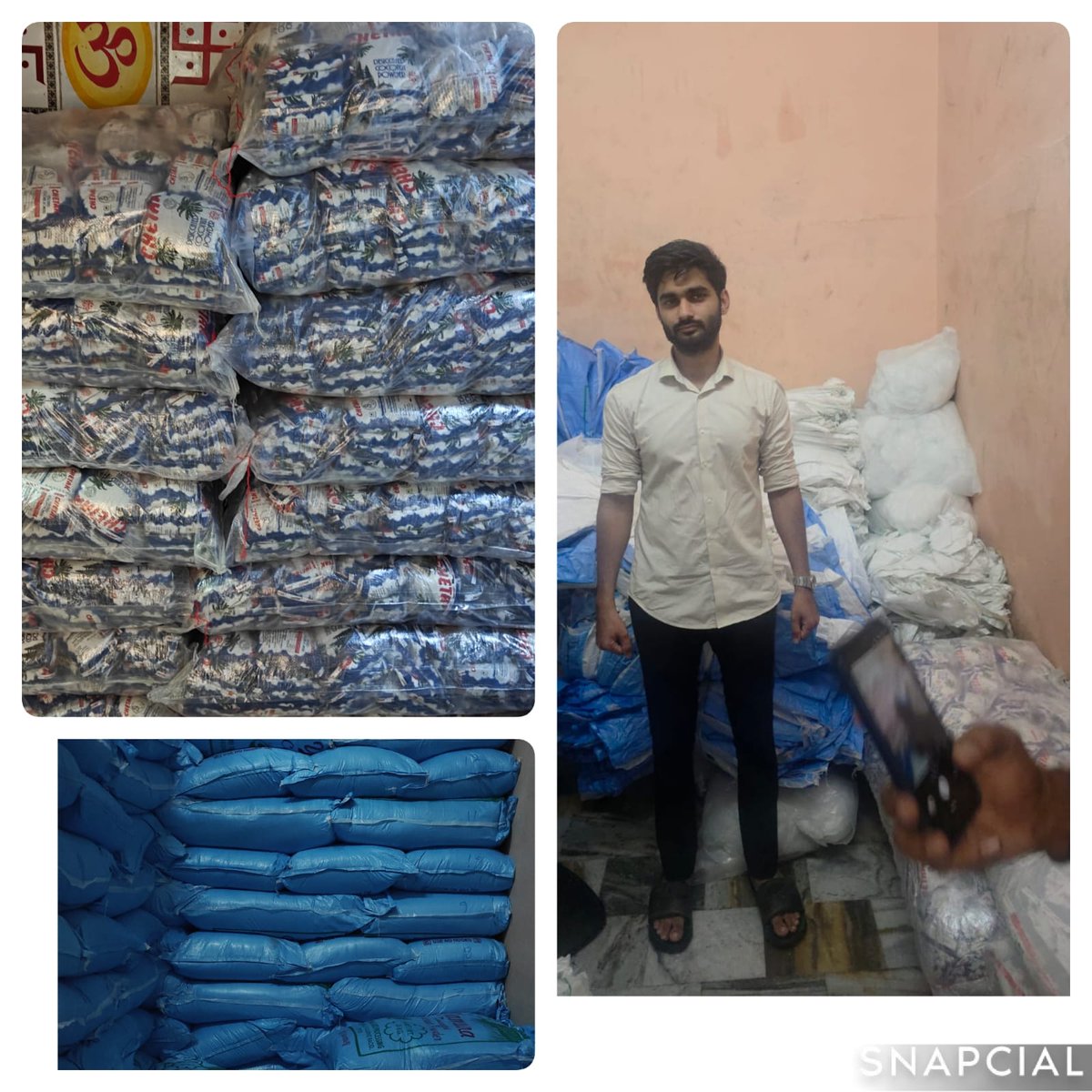 NewsMeter_In's tweet image. #Hyderabad:

@hydcitypolice Task Force cracks down on #illegal #coconutpowder unit

One person, Nakoul Marotiyaa, was arrested in #Goshamahal for running an illegal coconut powder #manufacturing unit.

8,300 kg #adulterated coconut powder #seized.

#Packing &amp;amp; #weighingmachines