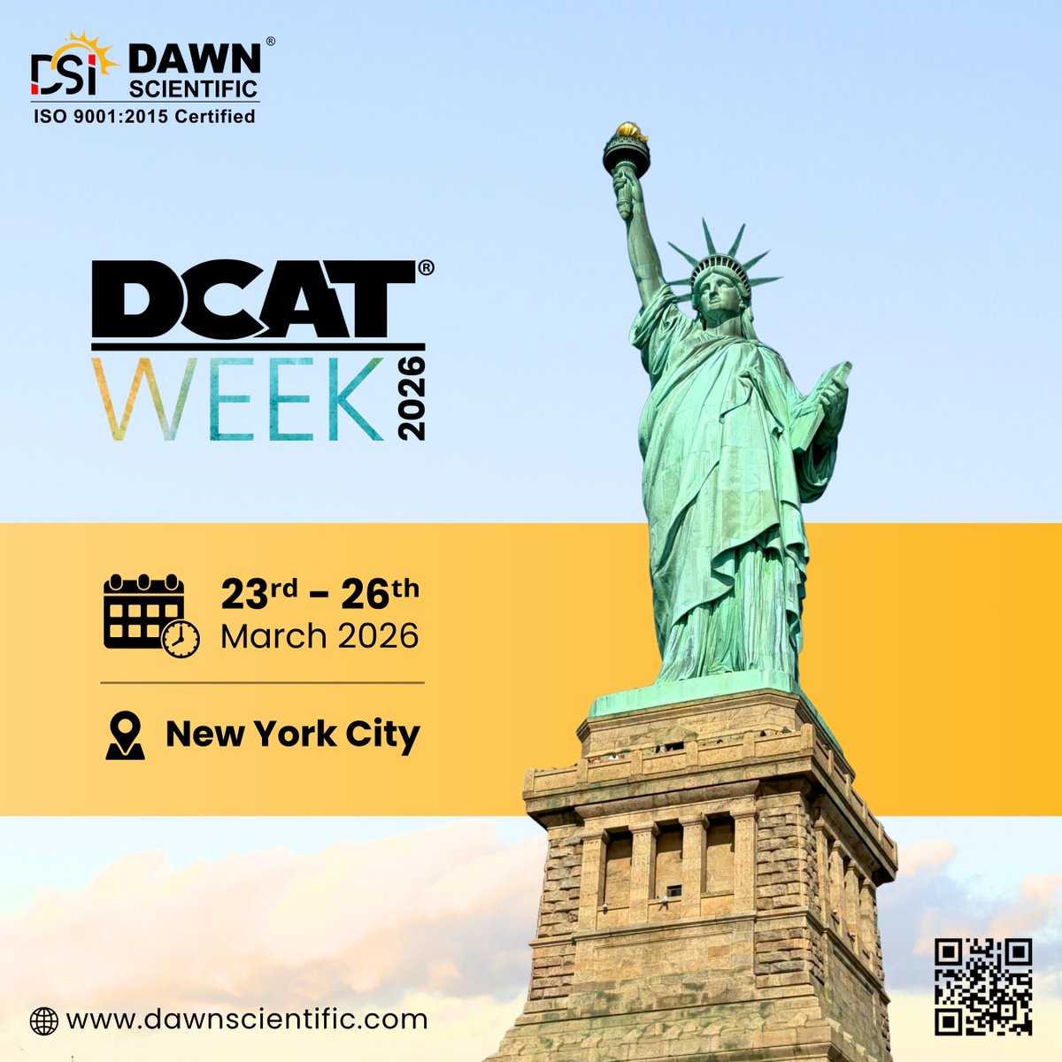 DCAT 2026 is where pharma &amp; chemical leaders connect. 🌍Experience the Dawn Difference:
✔ 40+ years expertise
✔ Fast, reliable delivery
✔ Complete lab solutions
✔ Women-owned &amp; ISO certified We don’t just supply labs—we support science.
#DCAT2026 #Dawnscientific #LabSolutions