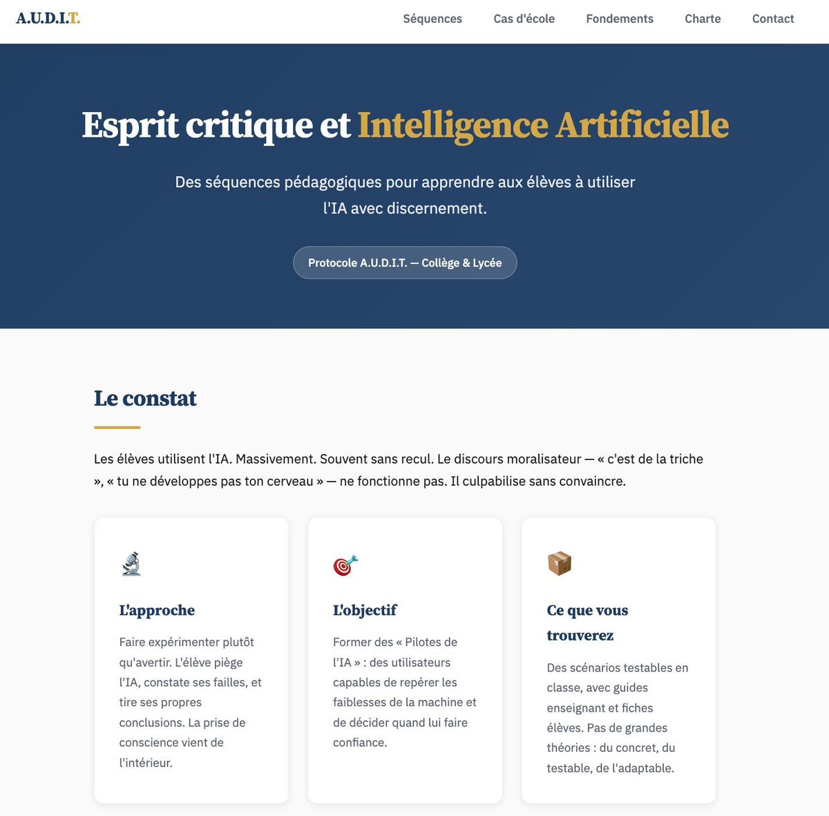 sophiaefrance's tweet photo. 🤖 A.U.D.I.T. propose des séquences clés en main pour apprendre aux élèves à utiliser l’IA avec discernement : repérer le style IA, tester ses failles, puis mieux la piloter en classe. 
🎯 Développer l’esprit critique face aux biais et hallucinations 
https://t.co/sC7RGnsccN https://t.co/iGOyCk76Lq