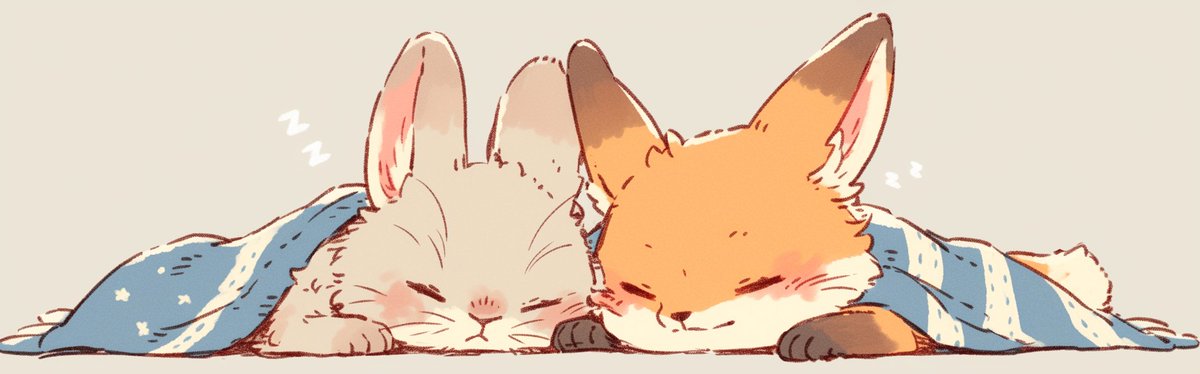 musitsune's tweet photo. おやすみなさい🐰🦊 #フリーヘッダー https://t.co/3Y6zeUQvOS