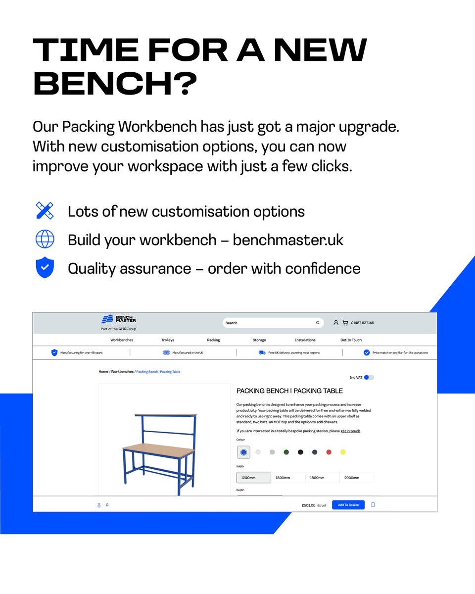 bench_master's tweet photo. Think it’s time for an upgrade?

Our packing workbench has had a proper update, with new options that make day-to-day work more organised and efficient.

🔗 https://t.co/LEe4OYUwck

#Manufacturing #Warehouse #Packing #Workbench #Distribution https://t.co/otP4hdtqin