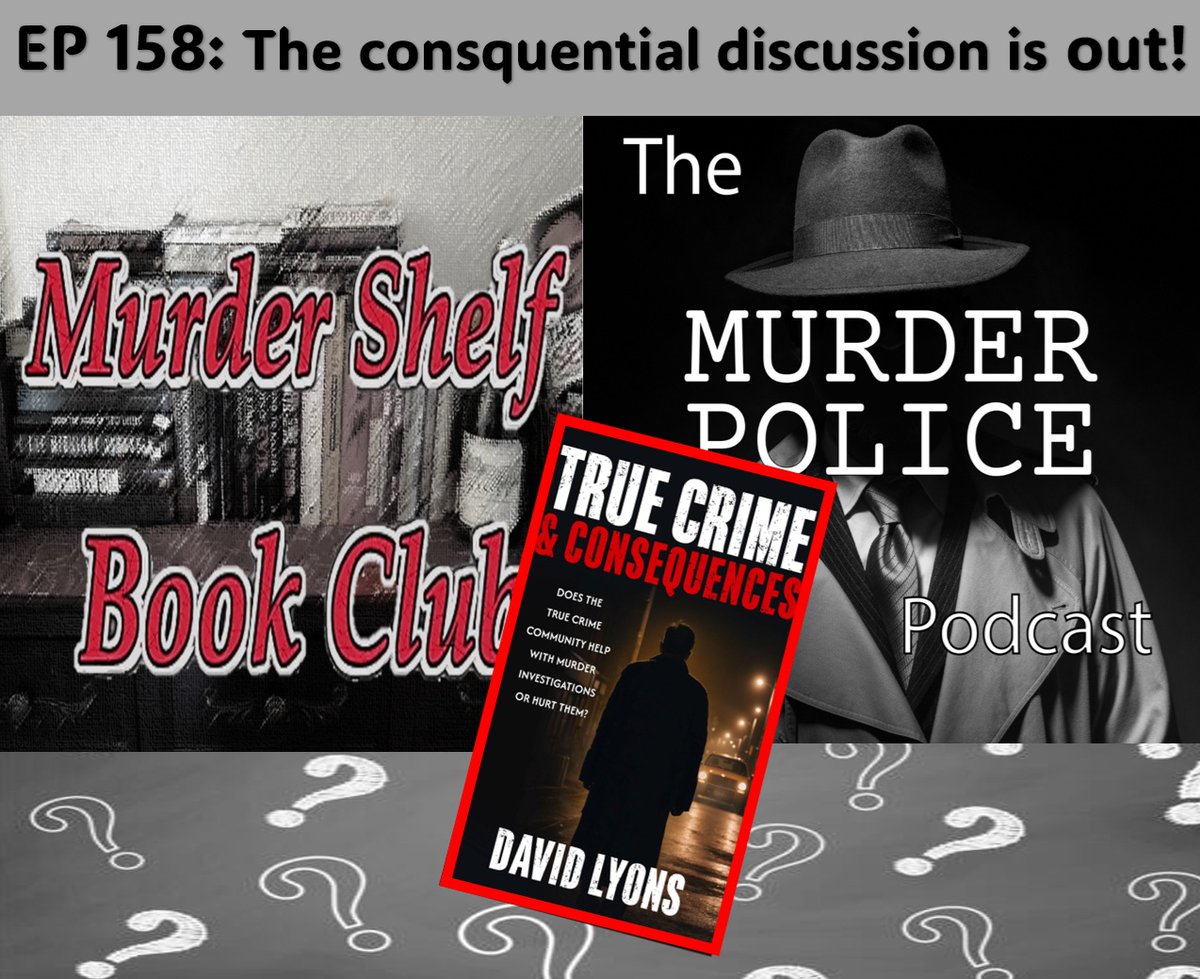 shelf_club's tweet image. Jill welcomes David Lyons of the Murder Police pod, talking about his new book, TRUE CRIME &amp;amp; CONSEQUENCES! Does the True Crime community help or hinder?🎧🎙️
 ✔️linktr.ee/murdershelfboo…
#Monday #newepisode #workday #podcast