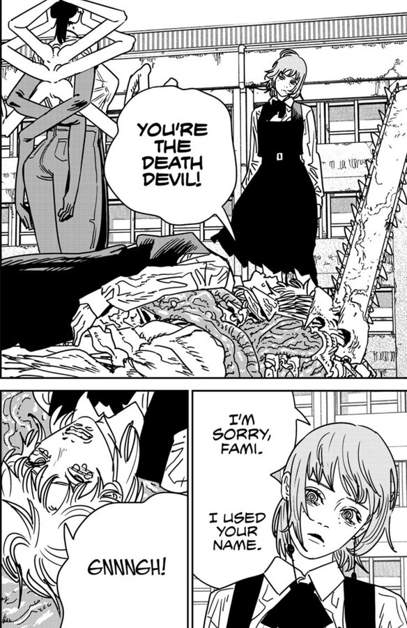 #csm232 I'm a part 3 believer
I think that puchita knew of his powers to reset the timeline and did it so denji could have time to grow on his own before he steps in because lil d will come back to end humanity or did fujimoto straight up forgot