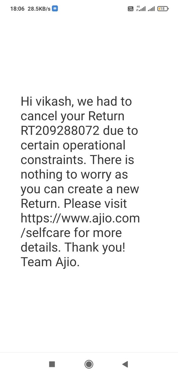 createwellnes's tweet photo. @AjioCares again and again I don't know how many times why did has been cancelled now I am fed up I want my  refund now https://t.co/8GqhQyORS1