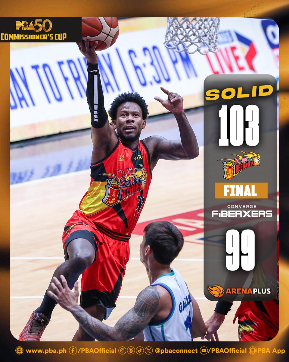 pbaconnect's tweet image. San Miguel displays end-game poise to beat Converge.

#PBA50 #PBA50LID