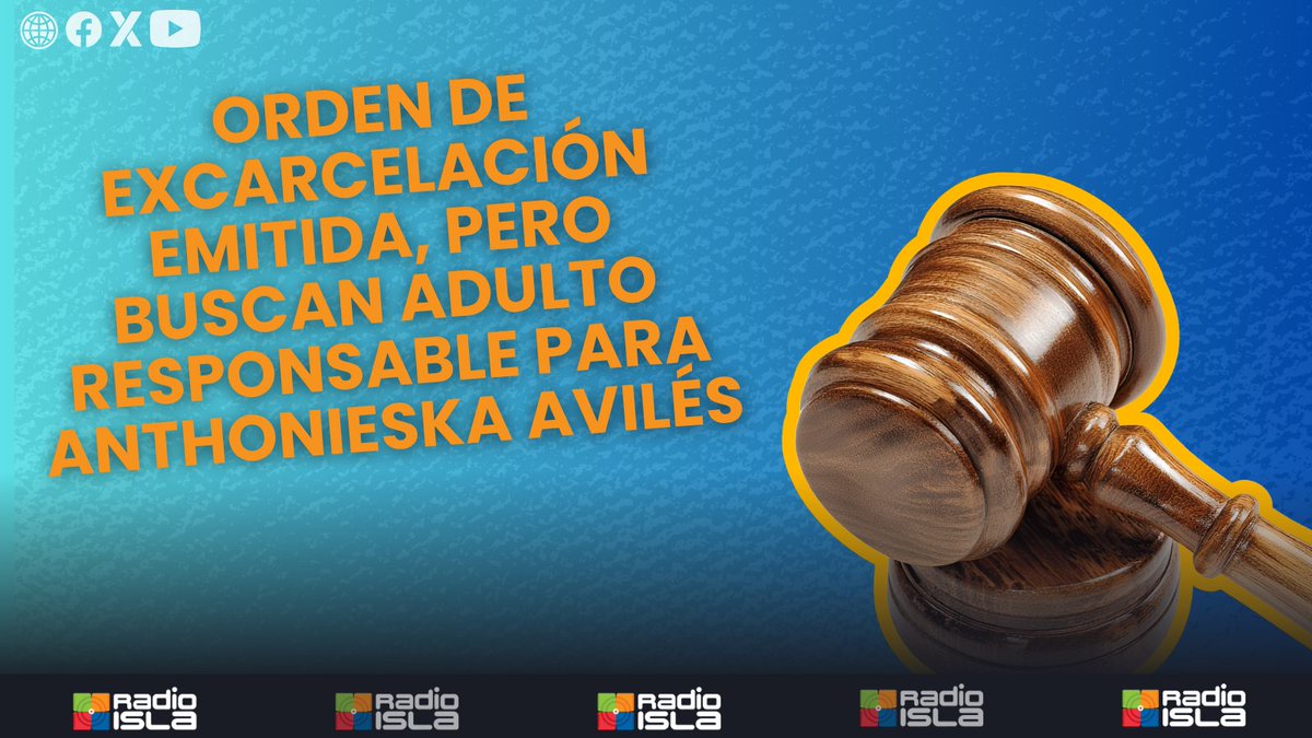 radioislatv's tweet photo. ⚖️ #PegaosEnLaMañana con @millymendezpr | Orden de excarcelación emitida, pero buscan adulto responsable para Anthonieska Avilés
https://t.co/tz2fFtOhkV
#JusticiaPR #PuertoRico #AnthonieskaAvilés #excarcelaciónn #HabeasCorpus #justicia #ordedenndeexcarcelación #patriapotestad https://t.co/4Y8CuWxTGF
