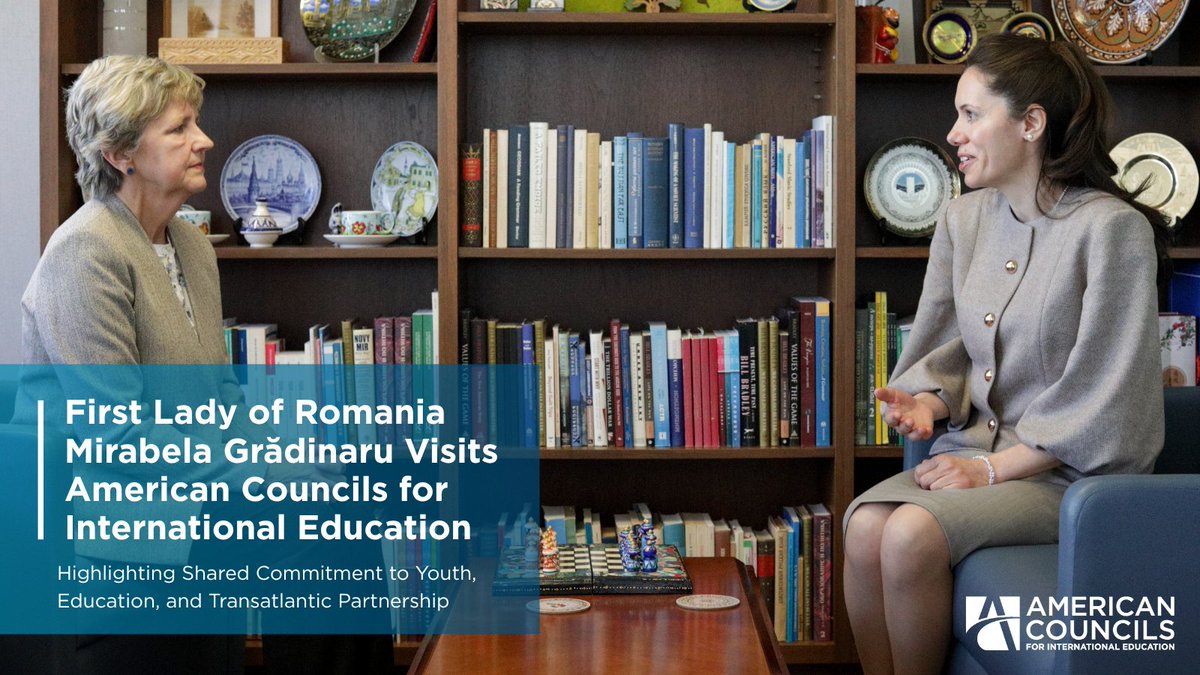 AC_Global's tweet photo. 🇷🇴 First Lady Mirabela Grădinaru visited American Councils to discuss expanding U.S.-Romania cooperation on educational and exchange programs like #FLEX and #OpenWorld.

Read highlights from the visit: https://t.co/0XQJj8vNRp https://t.co/heMKesoP9Z