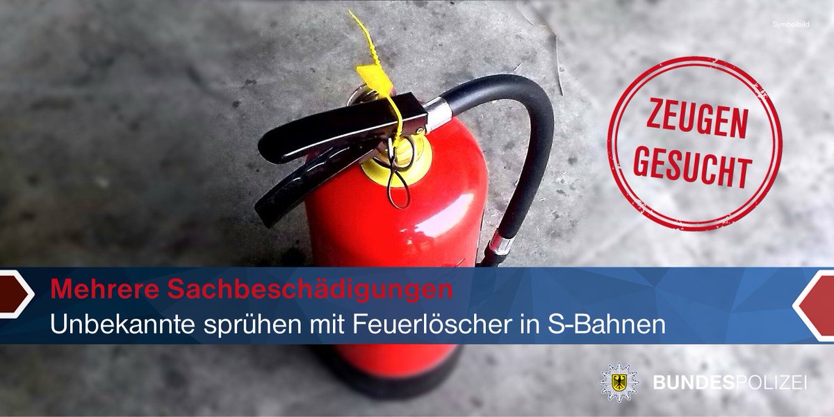 bpol_bw's tweet image. 📍 #Stuttgart/#Böblingen/#Bietigheim/#Leonberg

In der Zeit vom 23. bis 24. März 2026 wurde durch eine Gruppe Jugendlicher im Alter von 14 bis 15 Jahren in mehreren S-Bahnen mit Feuerlöschern gesprüht. 
Hinweise? Meldet euch bei der Bundespolizei.

ℹ️presseportal.de/blaulicht/pm/1…