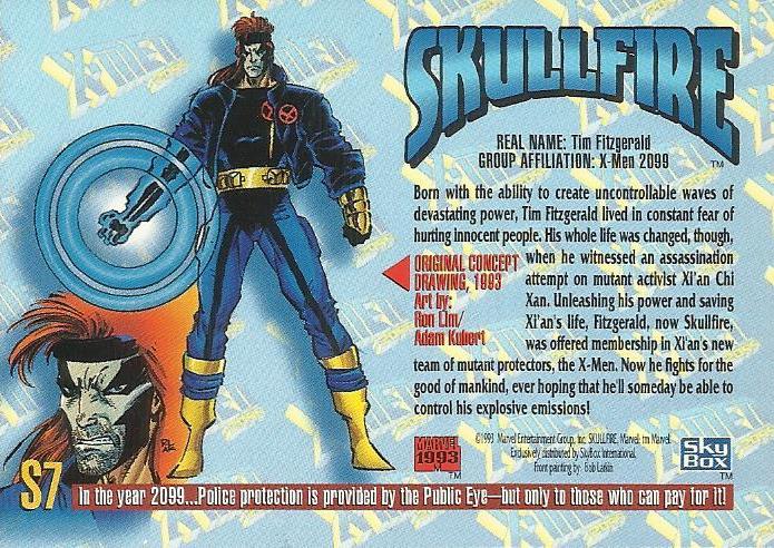 AustinGorton's tweet image. S7 - Skullfire

AKA Future Cyclops/Havok

More or less the POV character of X-Men 2099, Tim is also a first ballot honoree in the "Ron Lim Hands" Hall of Fame. 

Scans via @tradingcarddb

#TradingCardADay #MM2 #XMen #XMen2099 #BobLarkin