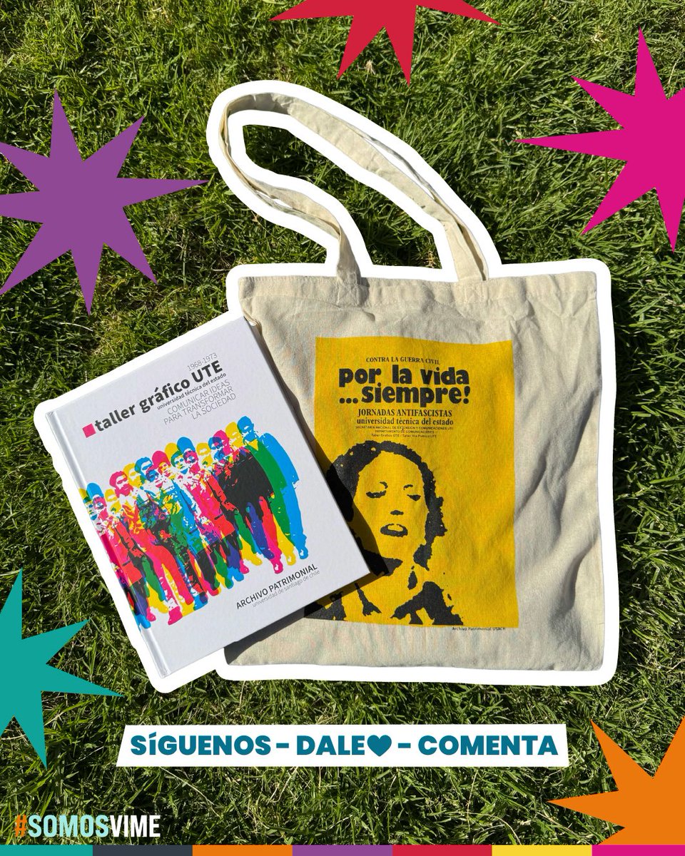 vimeusach's tweet photo. 🎁 ¡CONCURSO! Celebramos nuestras nuevas RRSS #VIME 

Gana: 📖 Libro "Taller Gráfico UTE" 👜 Tote bag "Por la vida siempre"

Para participar: ✅ Sigue a @vimeusach y @archivousach en Instagram✅ y etiqueta a un amigo/a 👇
🗓️ Sorteo: 15/04. #Usach #Cultura https://t.co/joYNiqXkfs