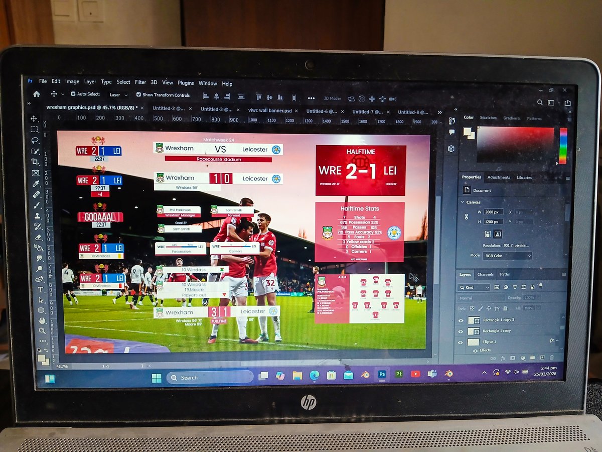 CAtubu8853's tweet photo. I'm currently building a motion graphics broadcast package inspired by Wrexham AFC capturing the club’s pulse. The goal is to translate the pulse of the club and its supporters into an on‑screen identity that feels modern, and authentic
#MotionDesign #SportsDesign #WrexhamAFC https://t.co/Qkspg9C9aQ