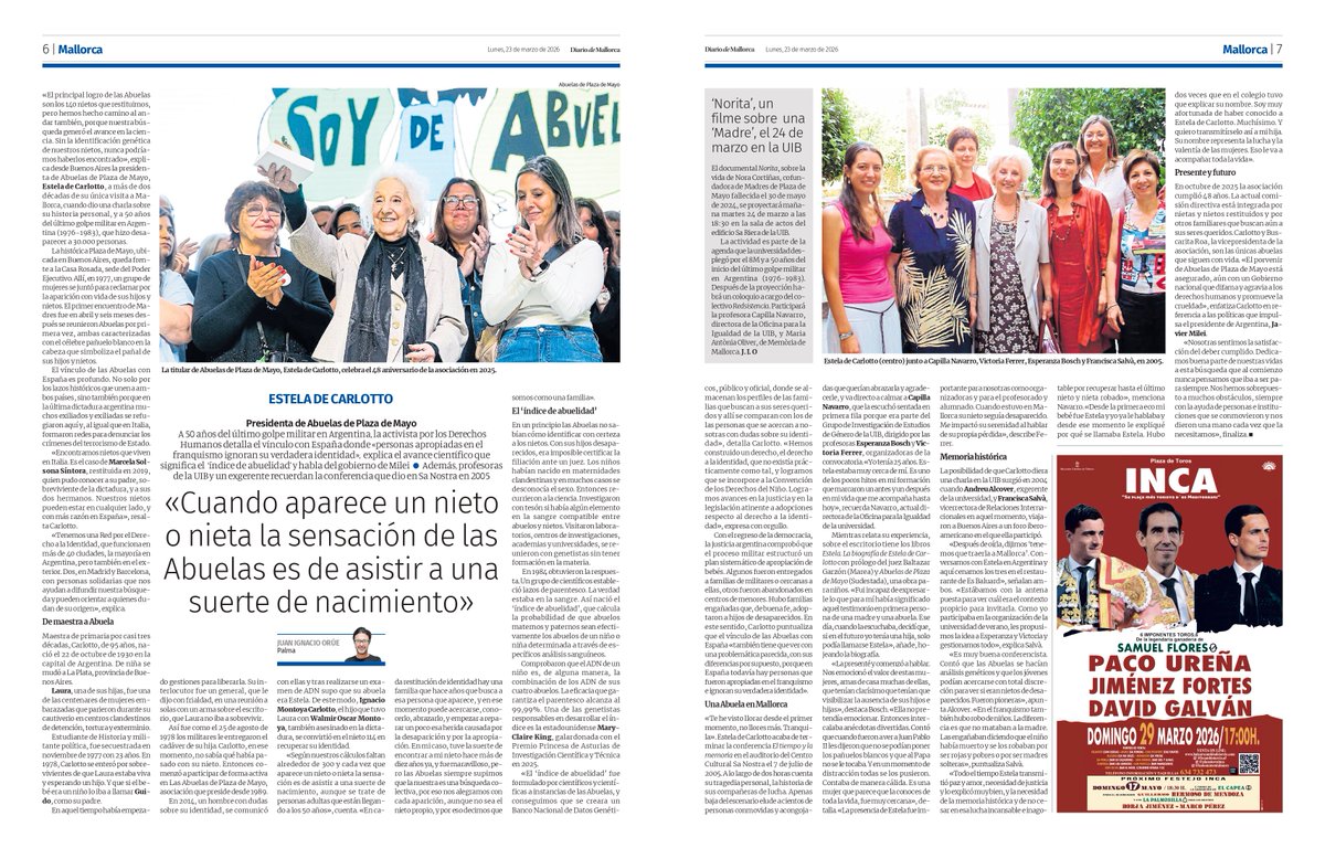 abuelasdifusion's tweet photo. 🗨️ Estela: "Cuando aparece un nieto o nieta la sensación de las #Abuelas es asistir a una suerte de nacimiento". #50AñosDelGolpe #Identidad 

👉https://t.co/ofGdxEFkwB https://t.co/aKHWfwEsgy