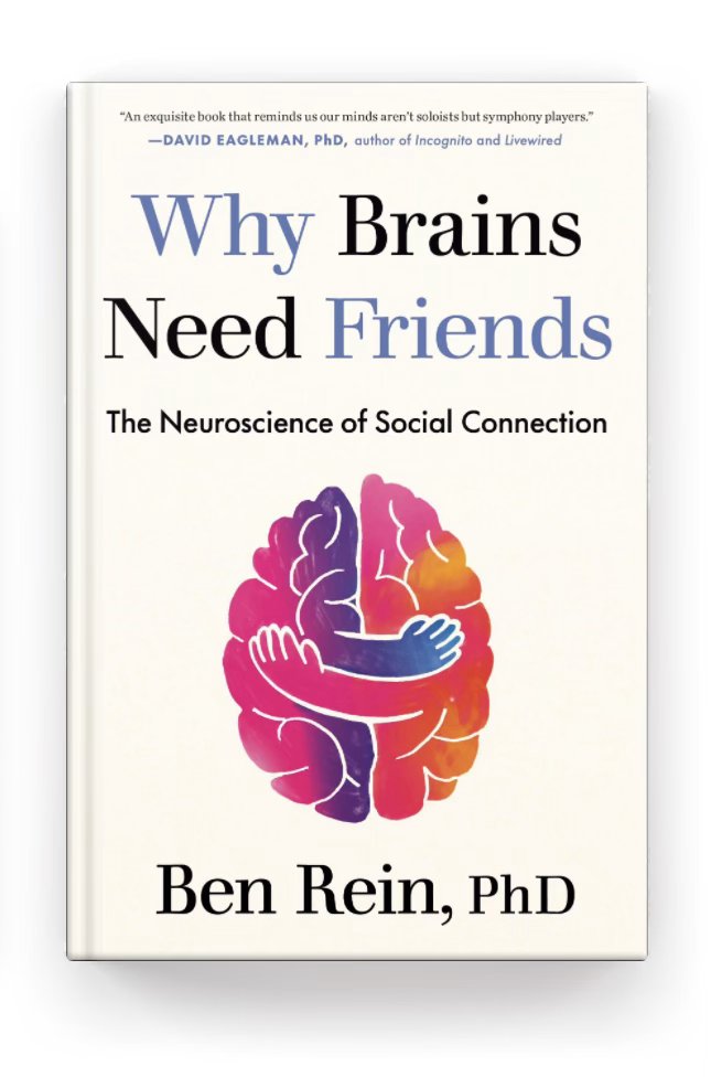 أعجبني هذا الكتاب "لماذا تحتاج الأدمغة إلى أصدقاء" (Why Brains Need Friends) للدكتور بن راين، وهو عالم أعصاب وباحث في جامعة ستانفورد، الأساس البيولوجي والعصبي للتواصل الاجتماعي وأهميته القصوى لصحة الإنسان.

يتمحور الكتاب حول فكرة أن التواصل الاجتماعي هو ضرورة حيوية للدماغ تشبه