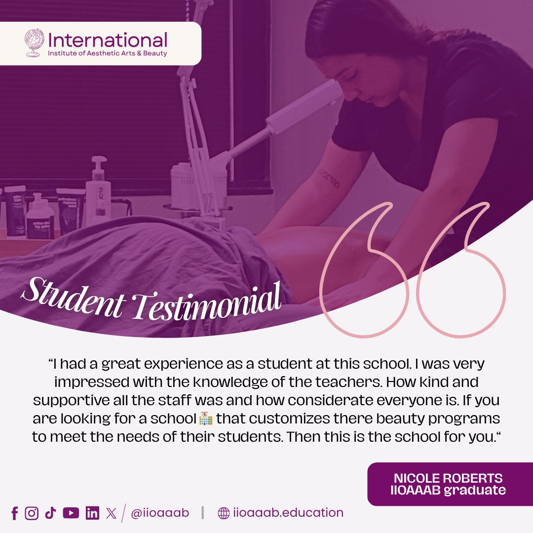 Students remember not just what they learned, but how they were supported and guided every step of the way. That difference stays with you.

Choosing where to train matters. Message us or visit iioaaab.education to begin. 🤍

#iioaaab #beautyschool #beautycareer #beauty