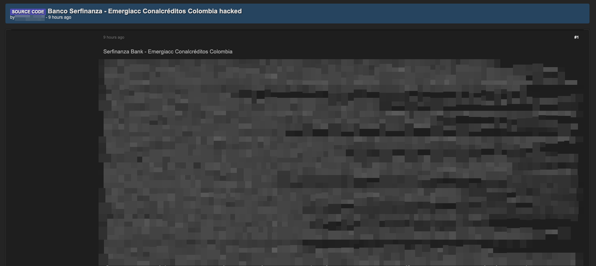 _venarix_'s tweet image. A #hacker group has allegedly published a #dataleak potentially linked to Banco Serfinanza in #Barranquilla, #Colombia 🇨🇴 (@bancoserfinanza).

This would apparently be another data leak, possibly caused by its contractor: Cobranza Nacional de Créditos S.A.S. 🇨🇴 (#Conalcreditos