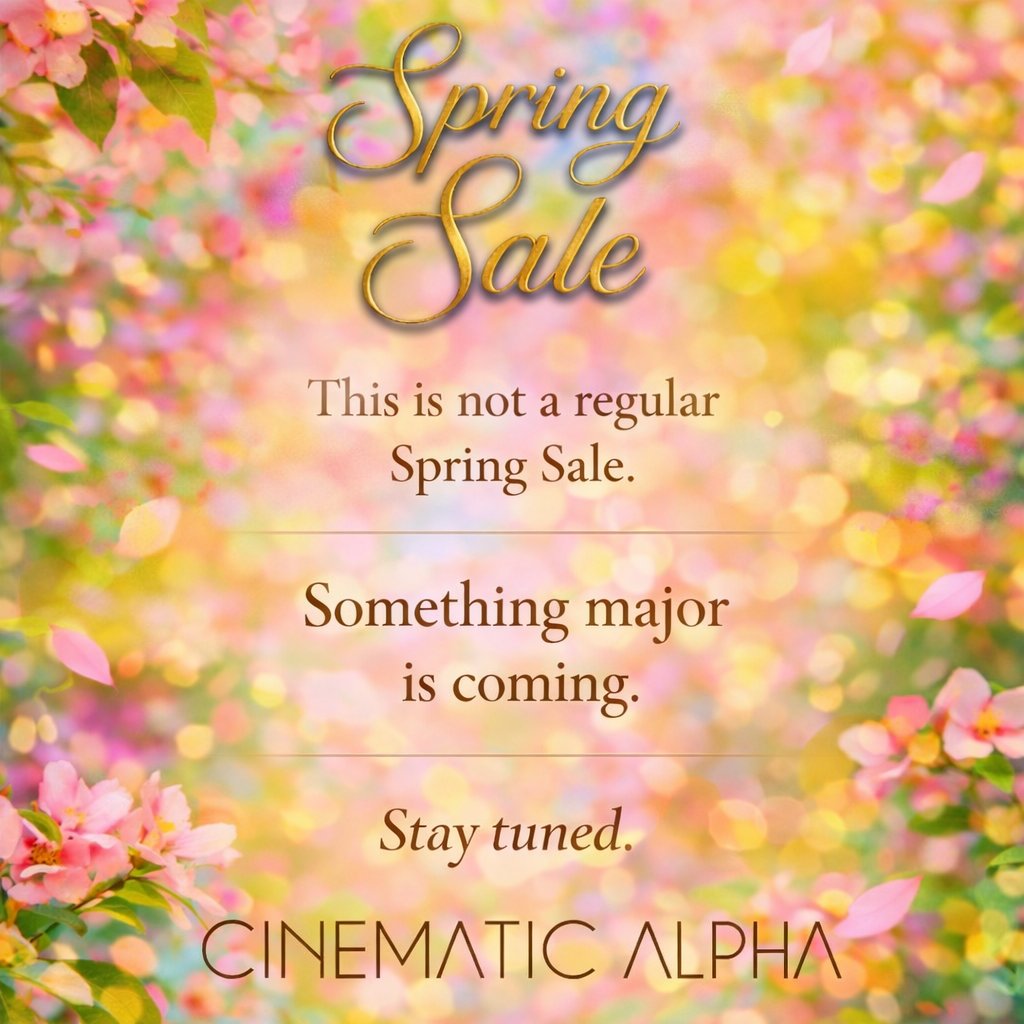 CinematicAlpha's tweet photo. This is not a regular Spring Sale. Something major is coming. Stay tuned. #springsale #musicproduction #samplelibraries https://t.co/azUBh0fnDR https://t.co/1zPPFzZpR0