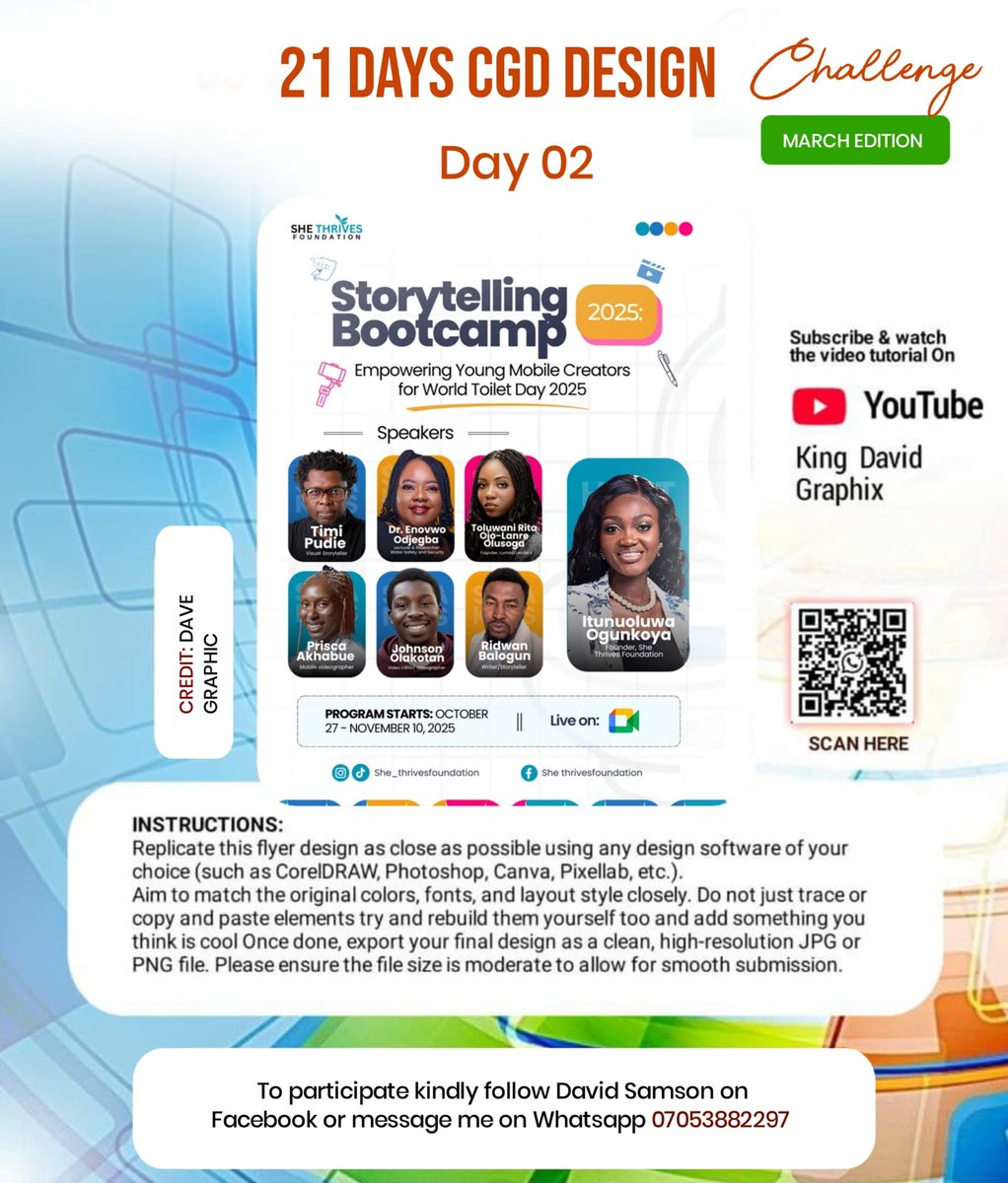 olabiran_d71149's tweet photo. Day 02 of 21 days Design Challenge with David Samson
Another day of learning growing and pushing limits.
Would you like to join the challenge?
#creativedesign #creativedesignerschallenge #designchalleng #growthdesign #designers #graphicdesigner #graphicdesign #Davidsamson https://t.co/8BWsg7RWVR