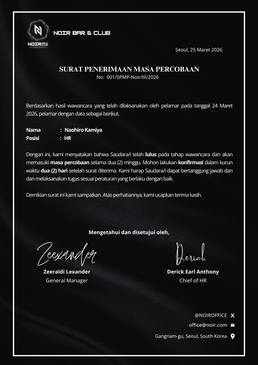 Noir Office. HIRING STAFF tweet media