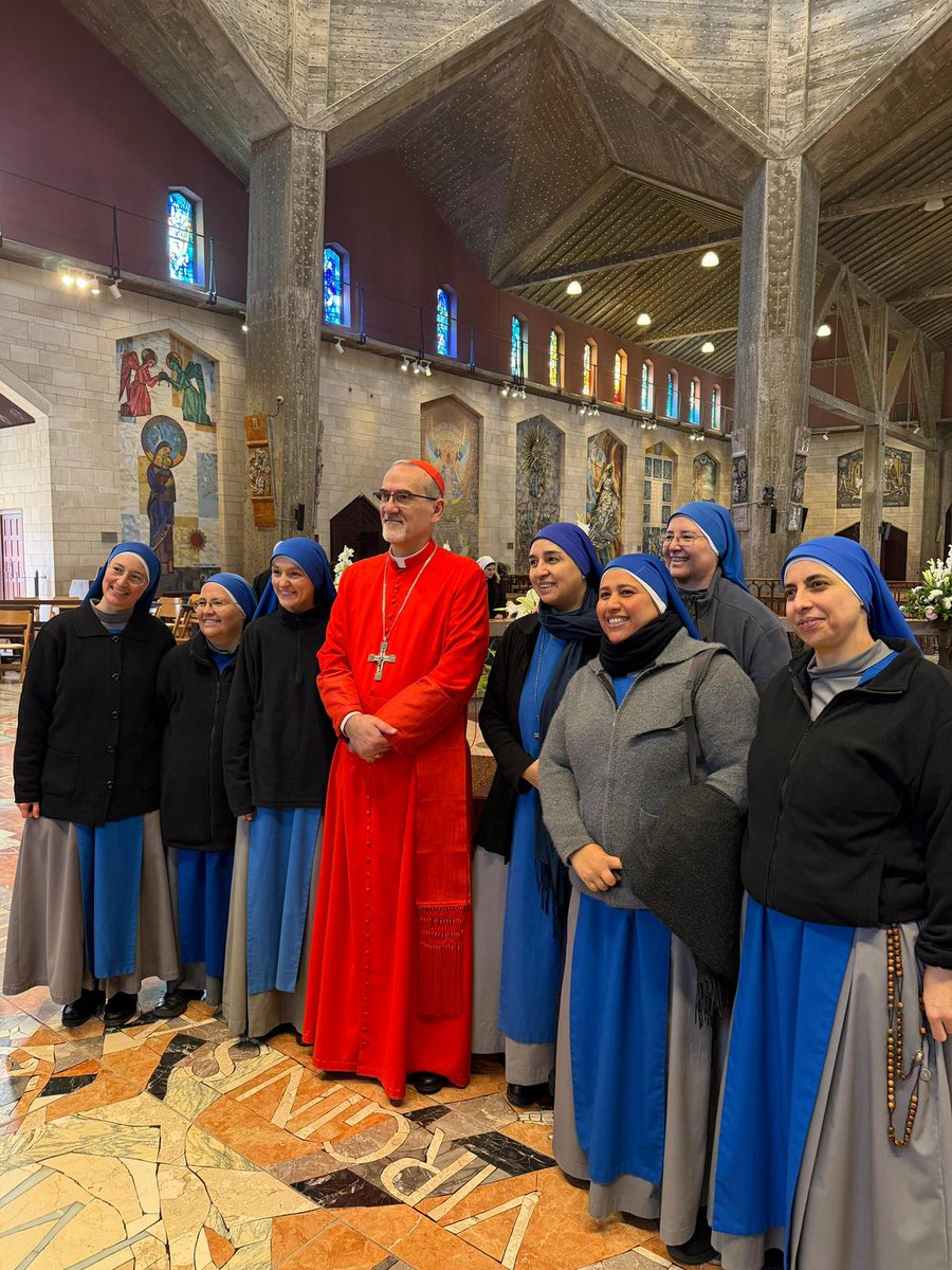CatholicArena's tweet image. NAZARETH 

Cardinal Pizzaballa with the sisters of the Institute of the Servants of the Lord and the Virgin of Matará at the Basilica of the Annunciation on today's feast day