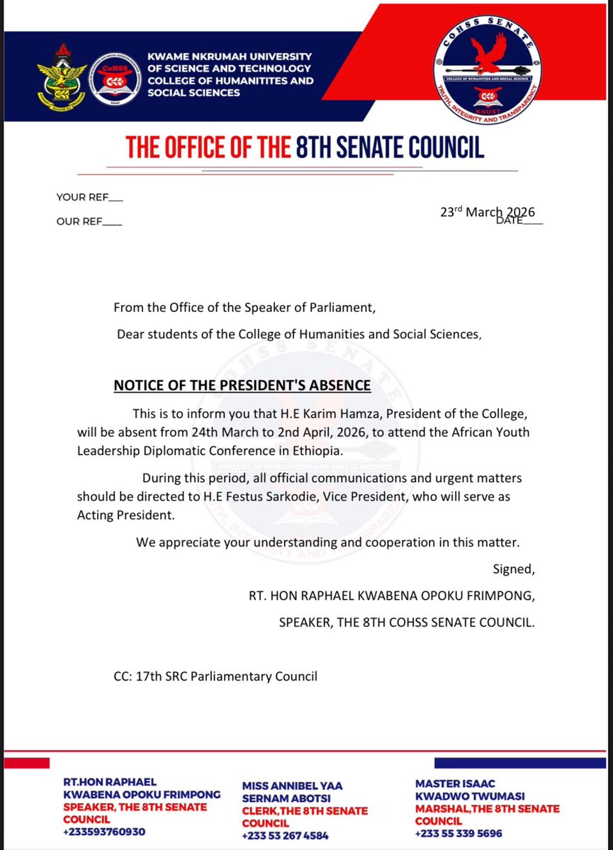 CoHSS KNUST tweet media