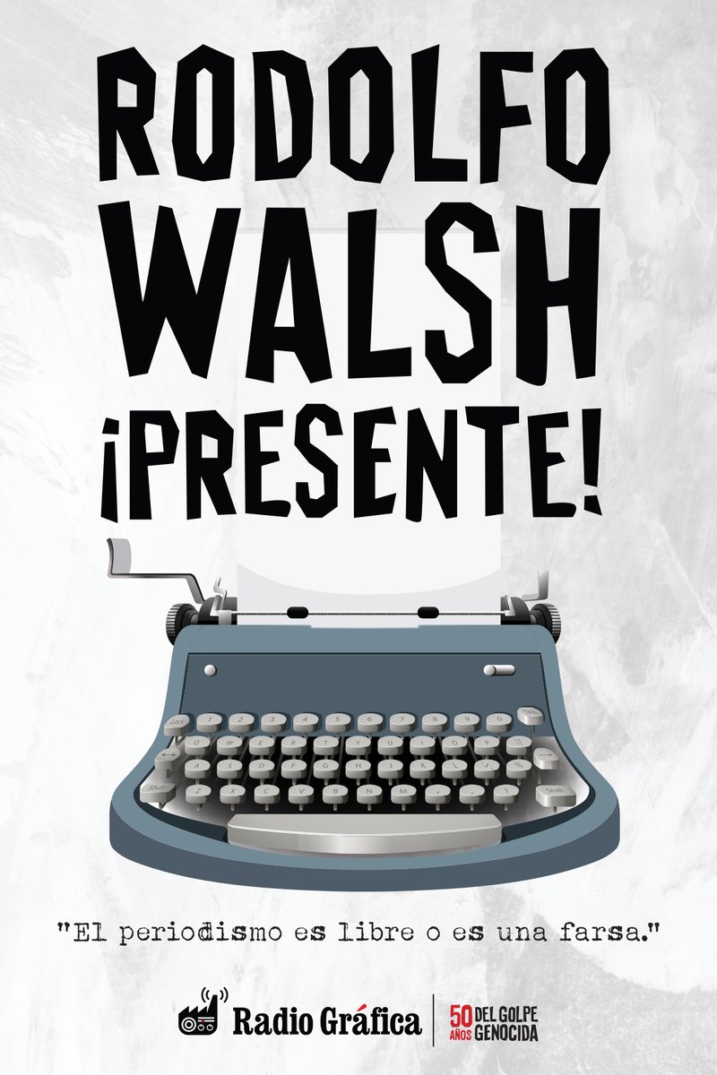 Un día como hoy en 1977 fue asesinado por la dictadura cívico-militar el militante revolucionario y periodista #RodolfoWalsh. 

Luego de escribir la “Carta abierta de un escritor a la junta militar” que denunciaba el plan económico y genocida.

Gritamos Rodolfo Walsh ¡Presente!