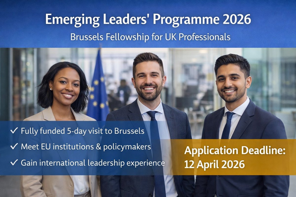 opportunitiesfy's tweet image. 🇪🇺 Emerging Leaders’ Programme 2026
✈️ Fully funded Brussels visit
 🏛EU policy exposure
 🤝Networking + leadership growth
📅 12 April 2026
 🔗 wp.me/p23f03-kbC
💡 Pro Tip: Show leadership + policy impact!
#Leadership #EU #Opportunities