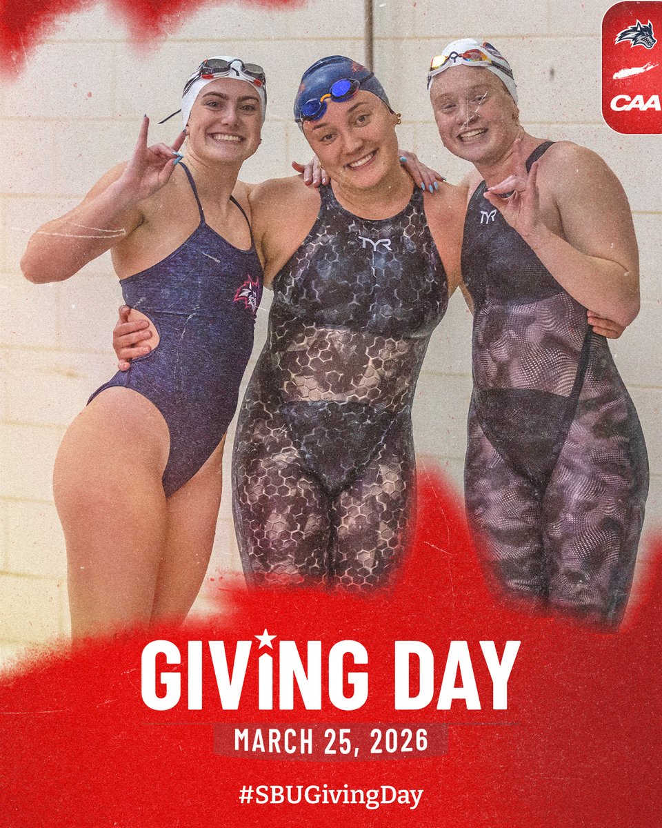 Dive in — it’s #SBUGivingDay! 🏊

Support Seawolves Swimming and help us make waves in and out of the pool. Every gift helps power our success!

🎁 sbugiving.com/GD26SwimDive