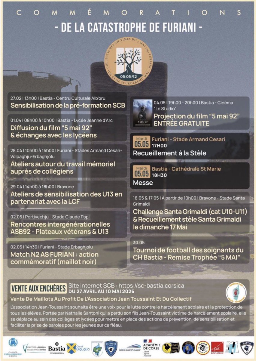 34e anniversaire de la catastrophe de Furiani – 5 mai 1992

Le Collectif poursuit son engagement : préserver la mémoire, transmettre l’histoire et faire de ce souvenir un levier d’exigence.

#PerElli
#InMemoria