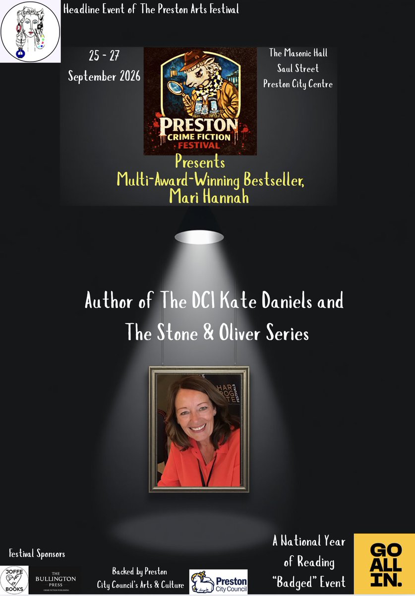 christienewport's tweet photo. 1st Major Announcements: The inaugural #prestoncrimefictionfestival #pcff26 https://t.co/GUagoQKU4b
https://t.co/0Ee8zEQa4c @mariwriter @oliagent @AMHeathLtd @orionbooks @JoffeBooks @bullingtonpress @leponline @ITVCentral @CentralRadioDAB @ThatsTVLancs @PrestonOn @PrestonMasonic https://t.co/nbB4IYRuIg